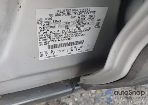 2004 Mazda Tribute Lx V6 from USA, damaged, VIN 4F2CZ04194KM34305